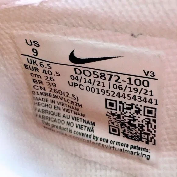 Nike Air Force 1 Shadow Womens Go The Extra Smile Sneaker White Leather Sz 9 - Picture 8 of 9